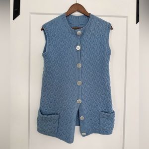 Vintage Knit Blue Cardigan Sweater